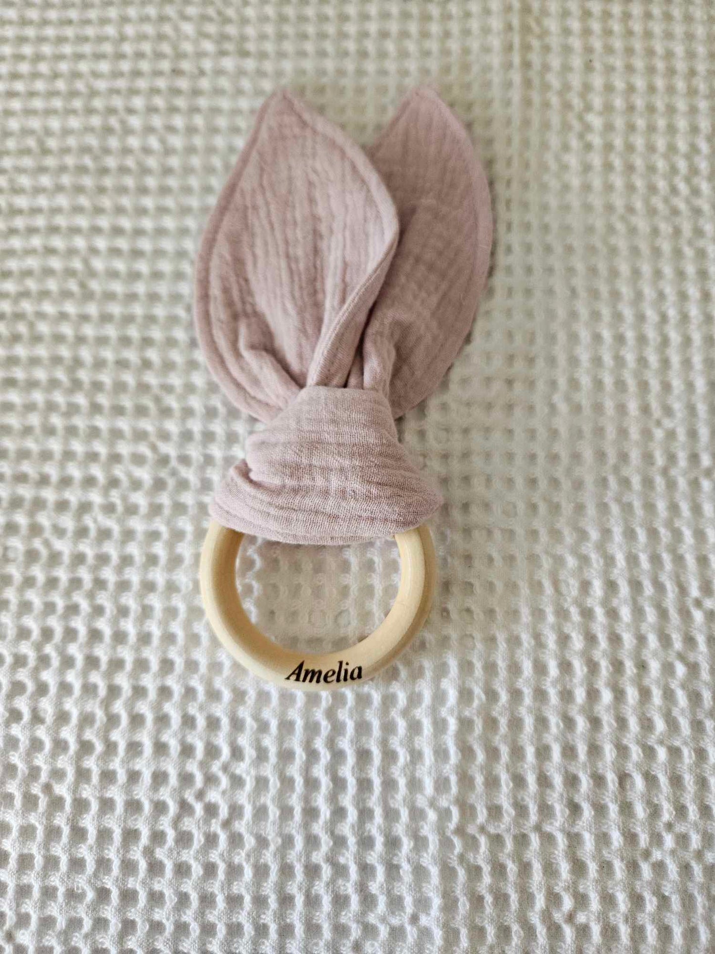 Muslin bunny ear teether