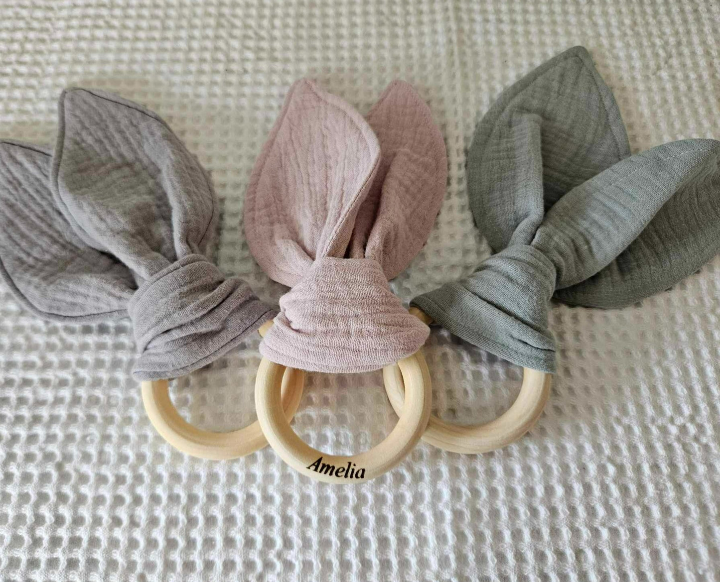 Muslin bunny ear teether