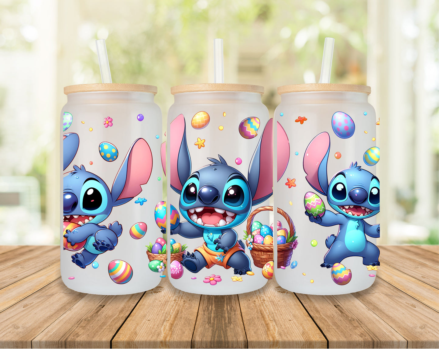 16oz Frosted Glass Easter tumblers