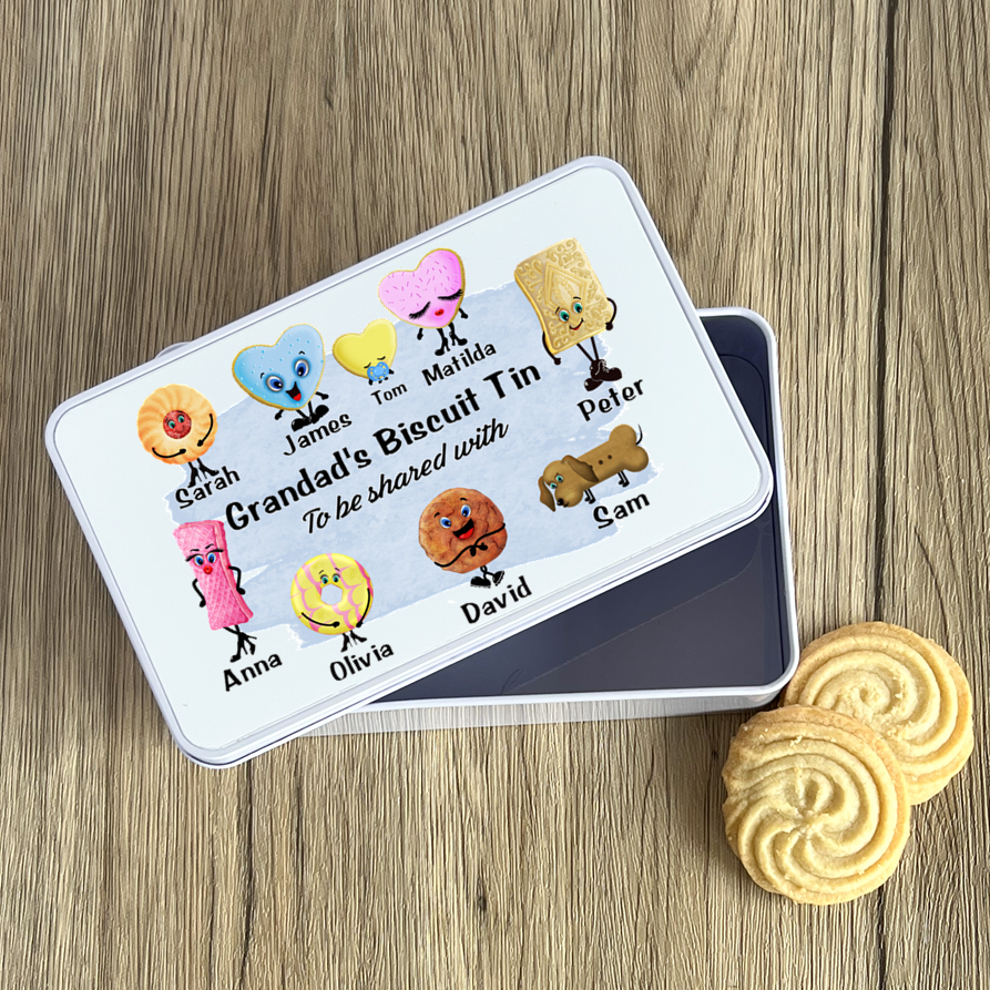 Personalised biscuit tin