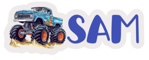 Monster truck name label