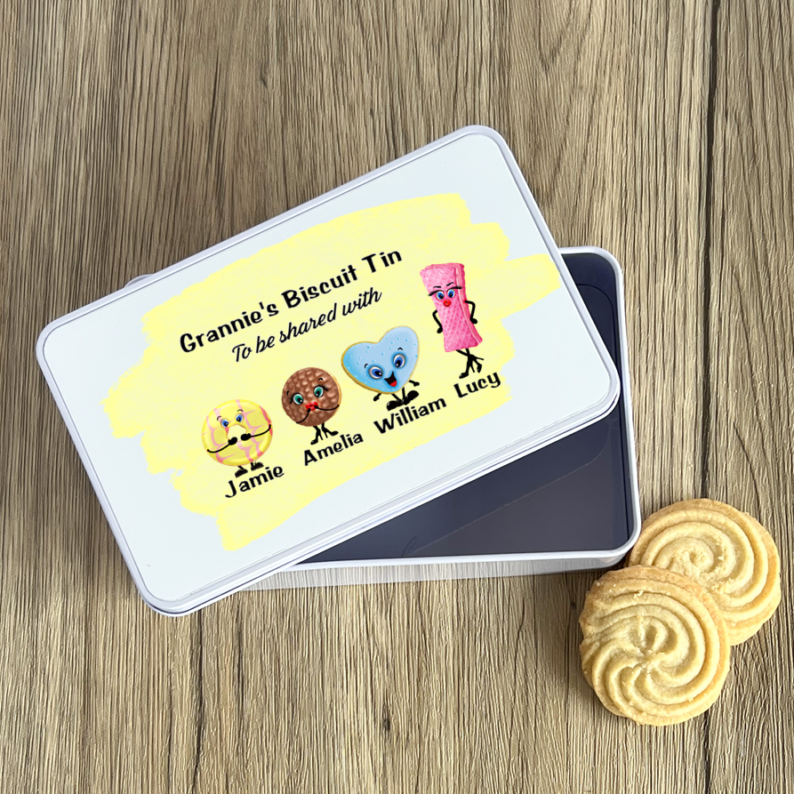 Personalised biscuit tin