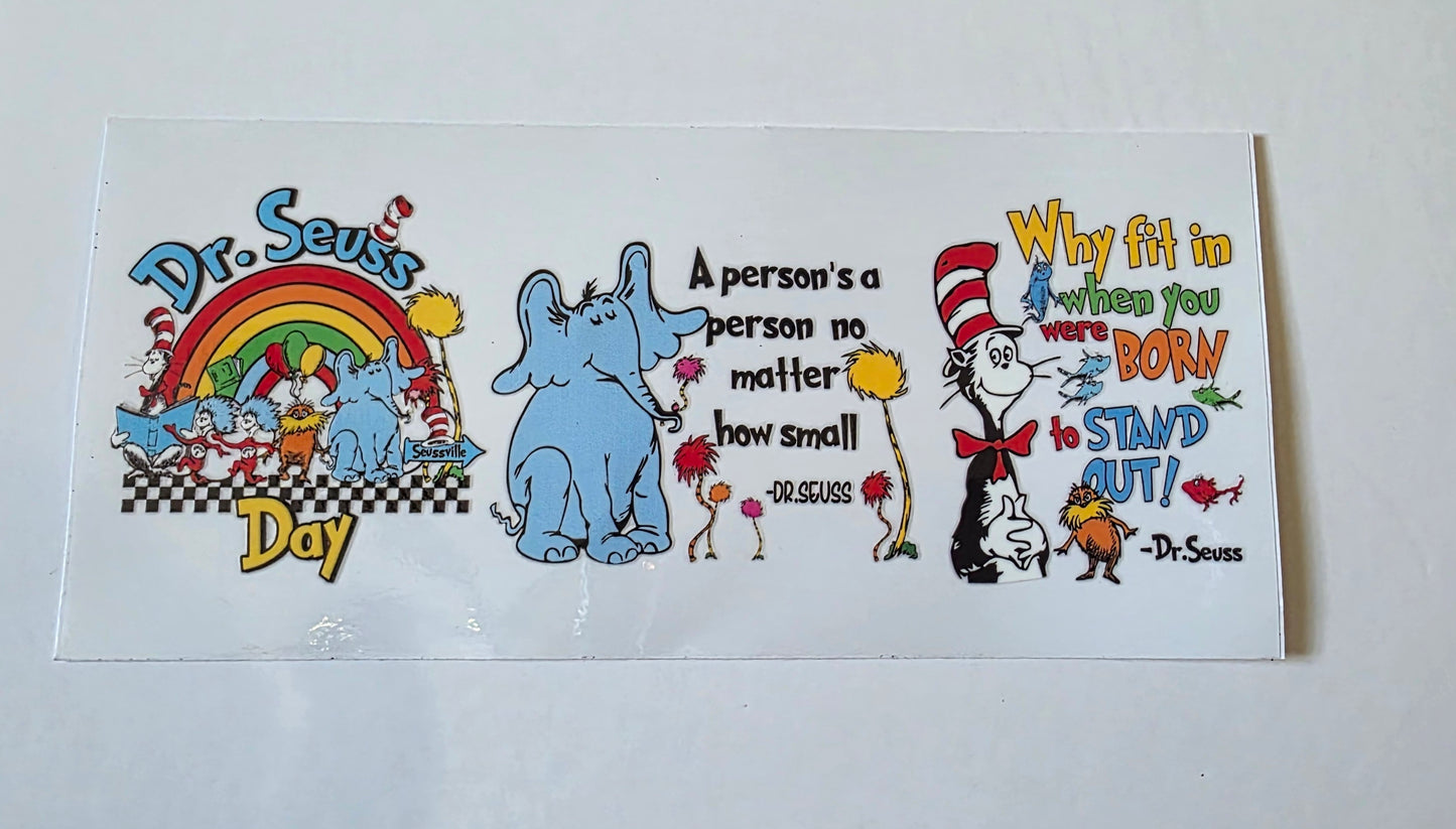 Dr Seuss 16oz UV DTF Wraps