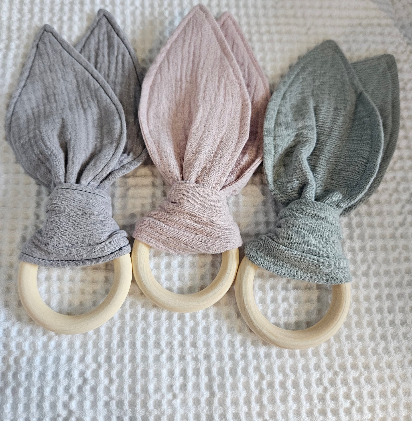 Muslin bunny ear teether