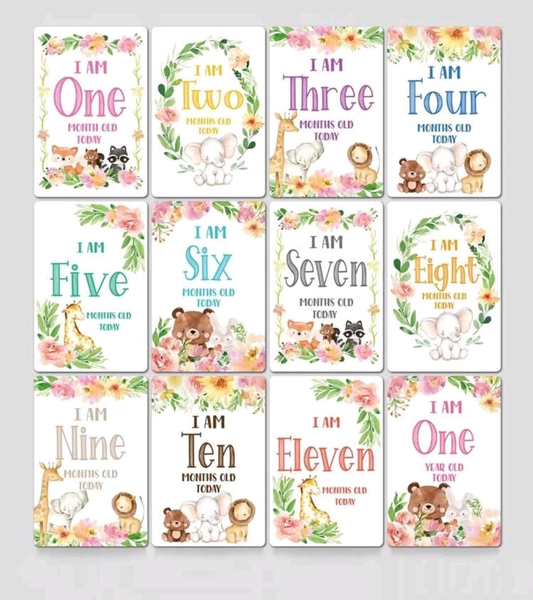 Baby milestone cards