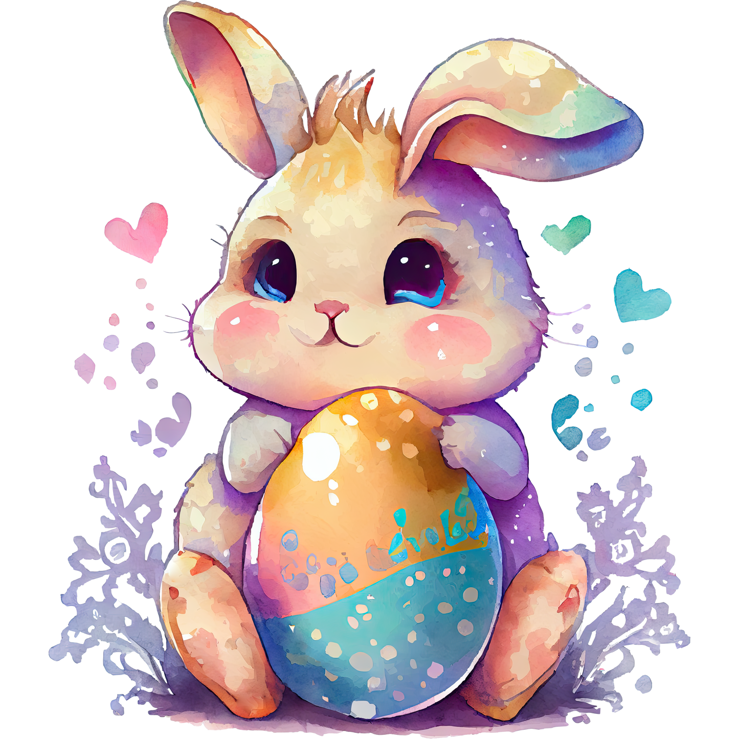 Children's Watercolor Easter bunny mug