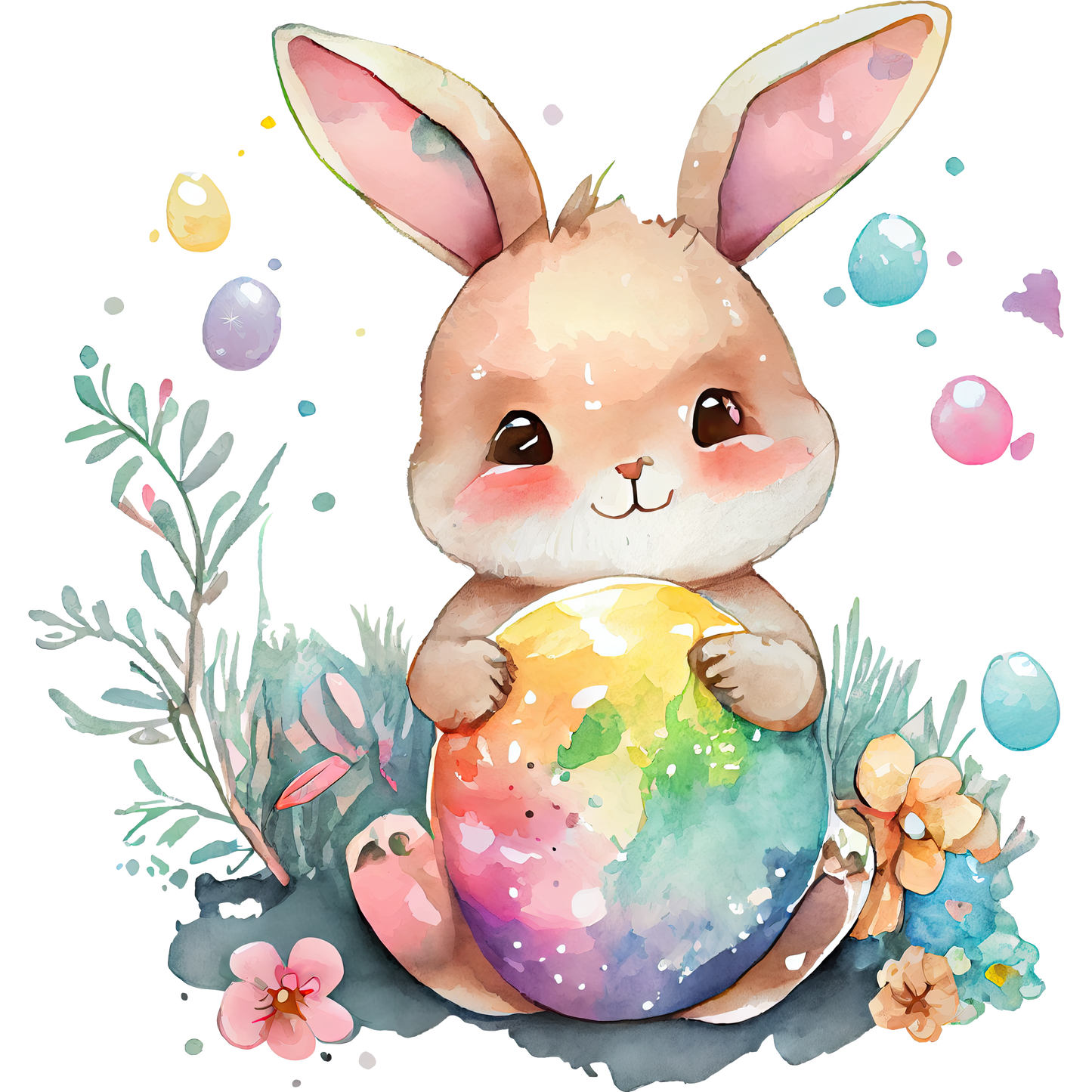 Children's Watercolor Easter bunny mug
