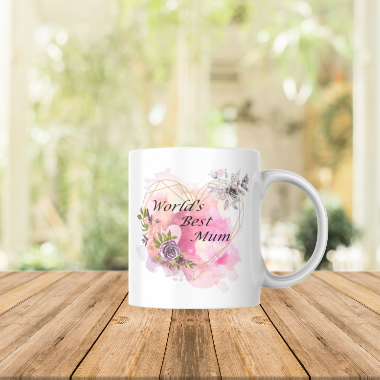 Worlds Best Mum Floral Mug