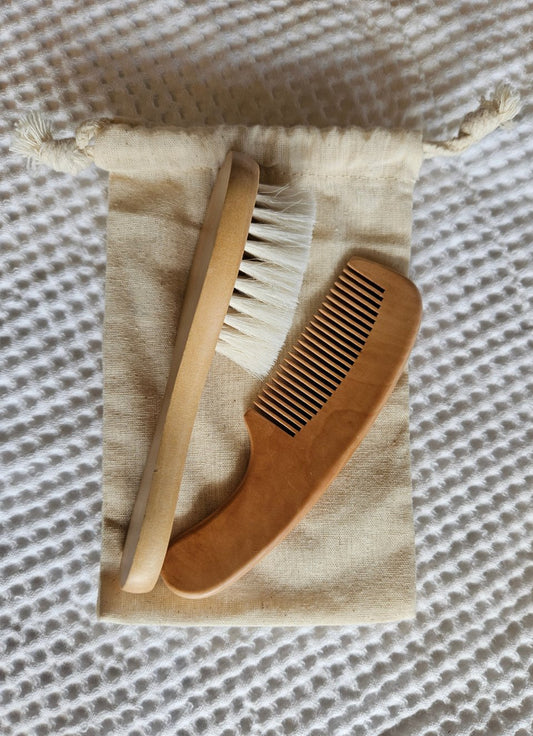 Wooden Baby brush & comb set