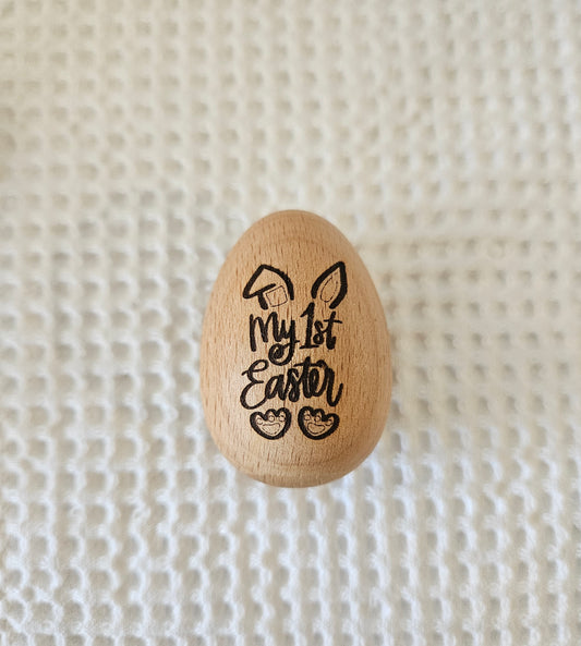 Wooden egg rattle