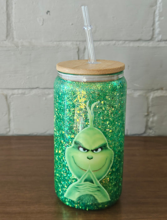 Grinch 16oz Snow globe tumbler