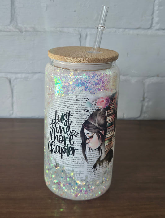 Just one more chapter 16oz snow globe tumbler