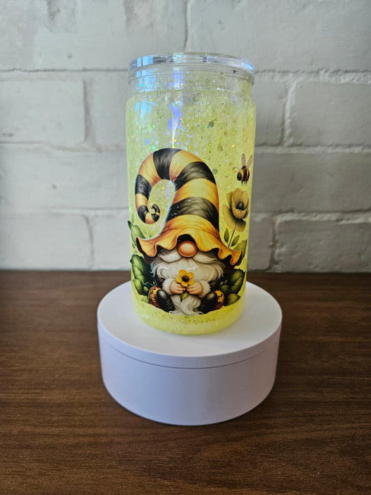 Bumble bee gnome snowglobe tumbler