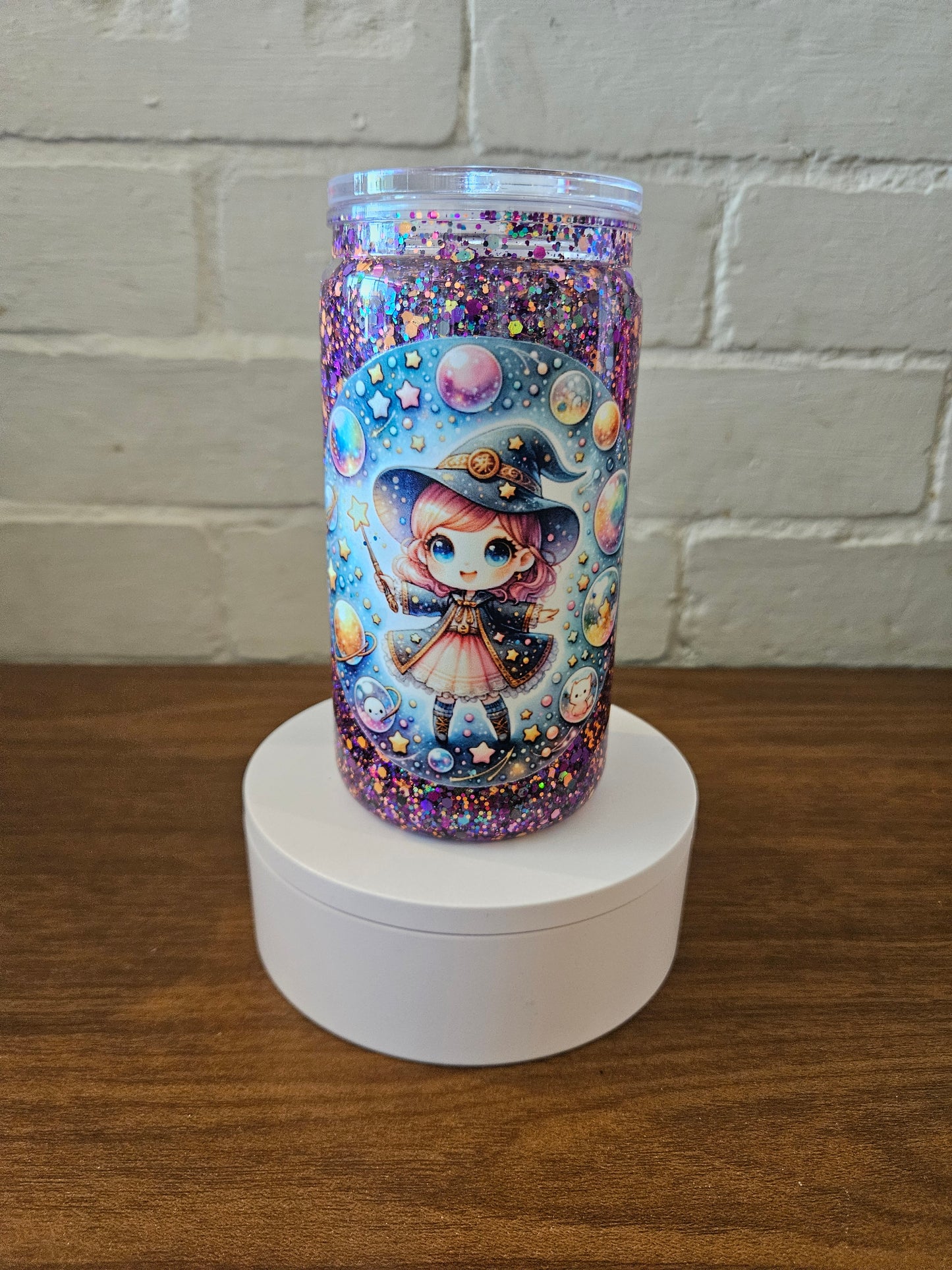 Wizard girl 16oz snowlobe tumbler