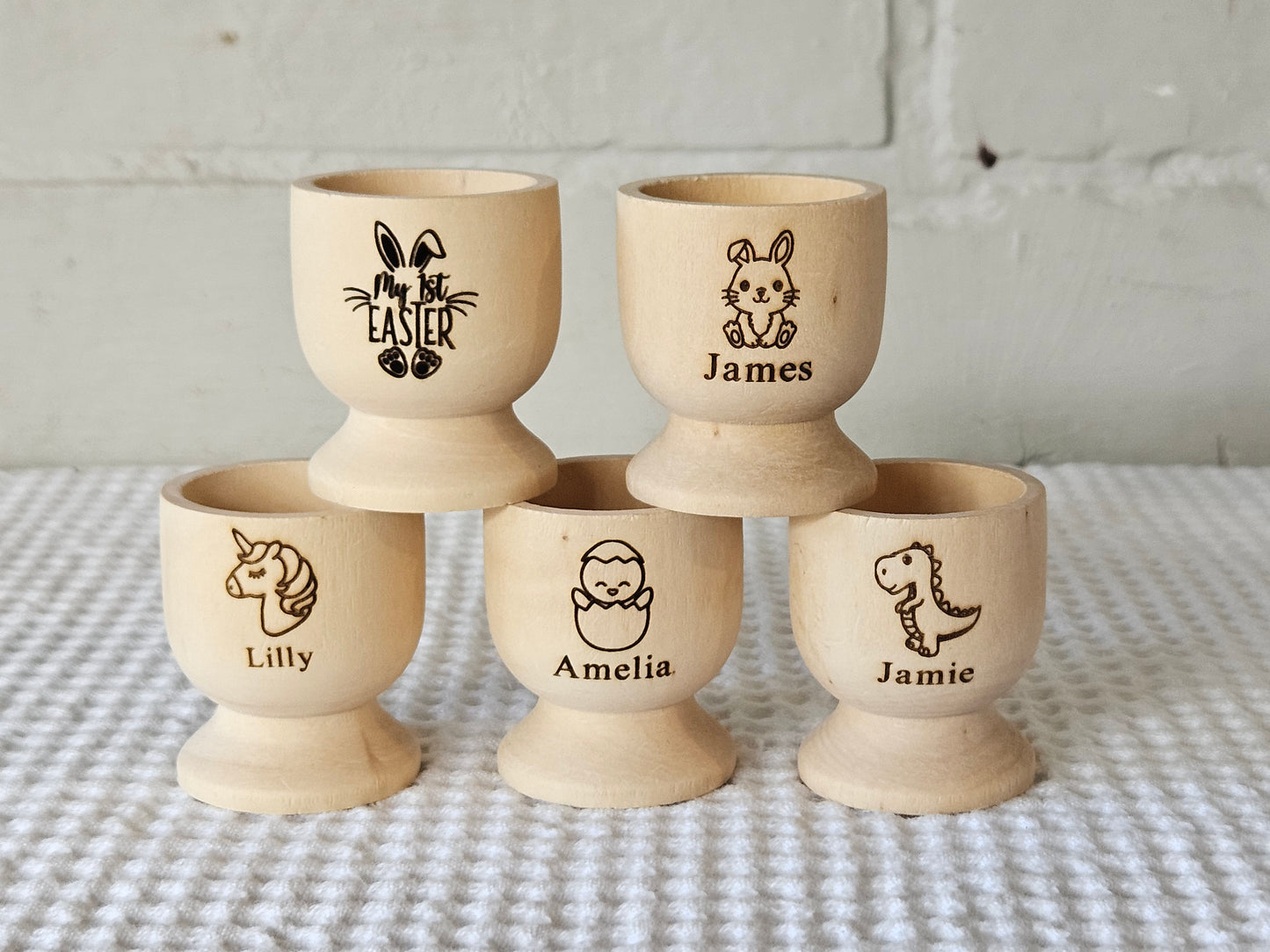 Wooden egg cups