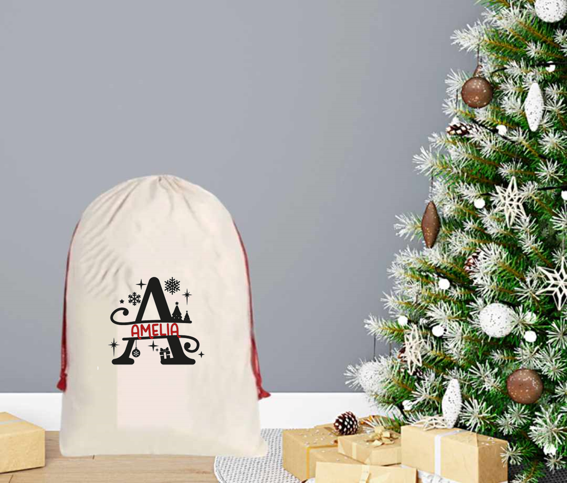 Monogram Santa sacks