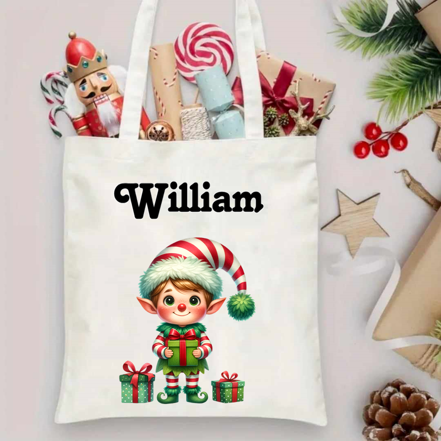 Personalised Christmas tote bags