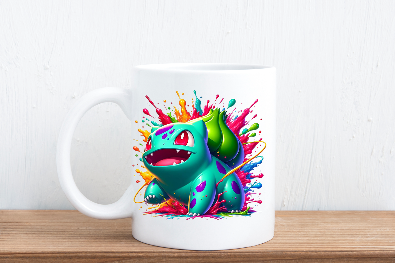 Colour splash cartoon mugs