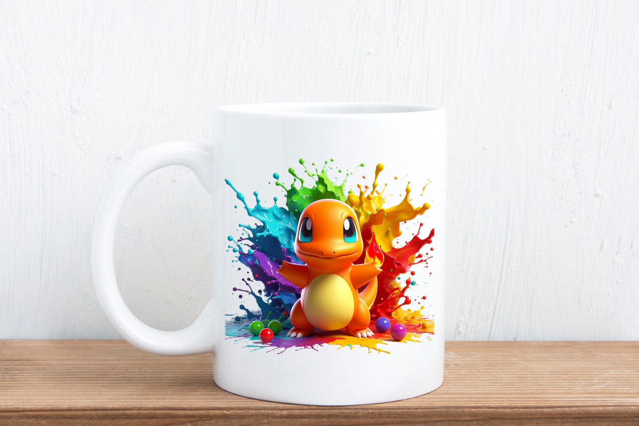 Colour splash cartoon mugs