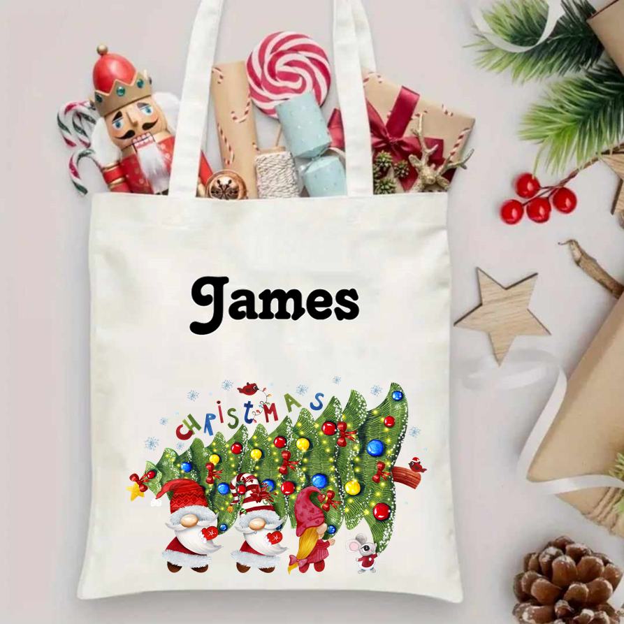 Personalised Christmas tote bags