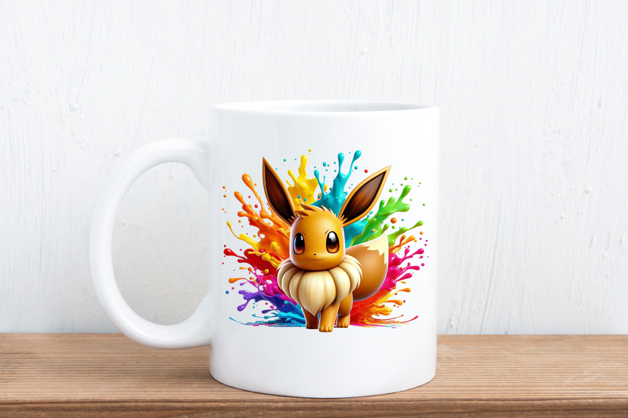 Colour splash cartoon mugs