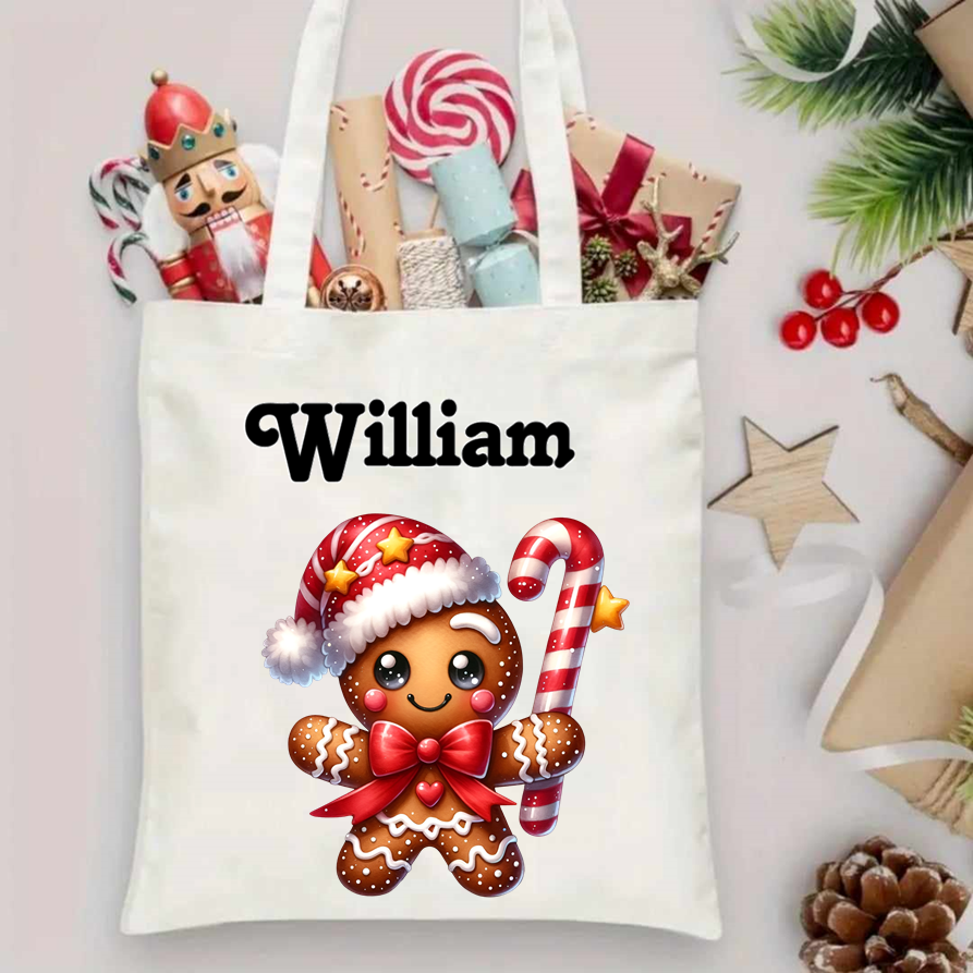 Personalised Christmas tote bags