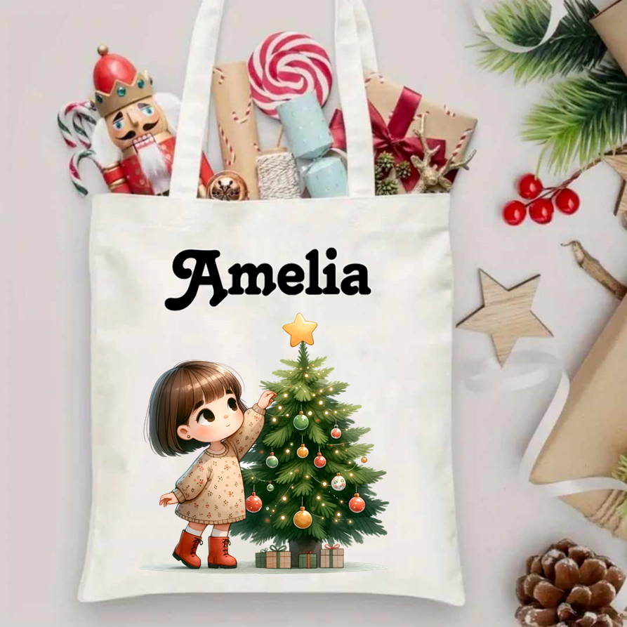 Personalised Christmas tote bags