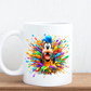 Colour splash cartoon mugs