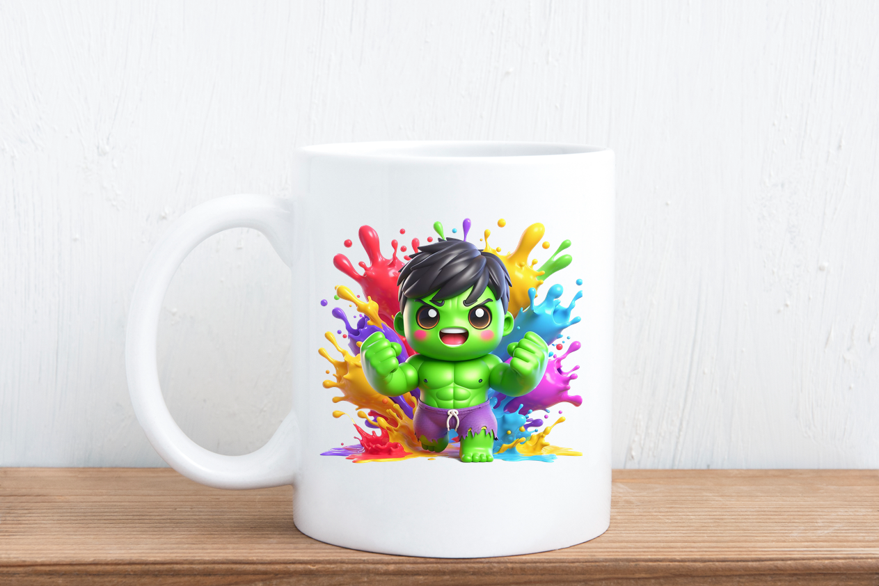 Colour splash cartoon mugs