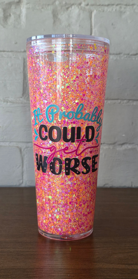 It Probably could 24oz Snowglobe tumbler