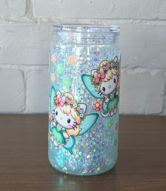 Kitty Fairy 16oz Snowglobe tumbler