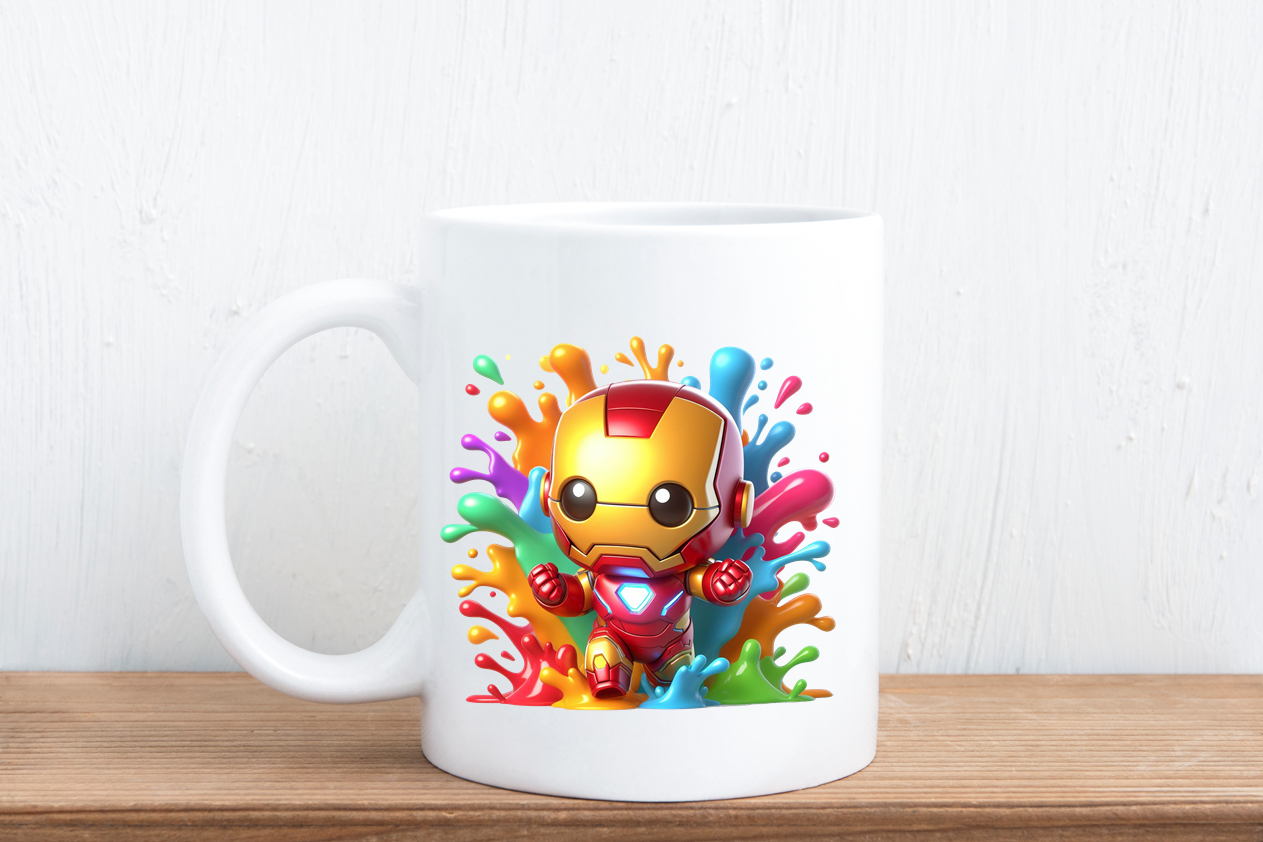 Colour splash cartoon mugs