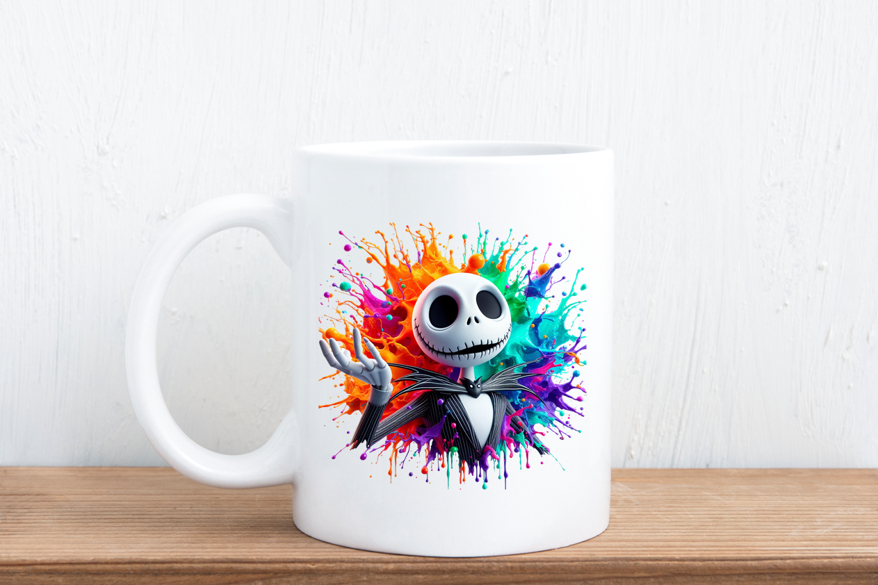 Colour splash cartoon mugs