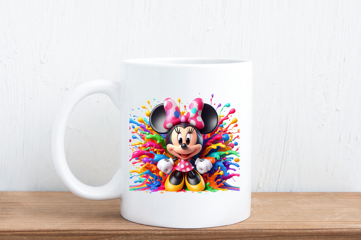 Colour splash cartoon mugs