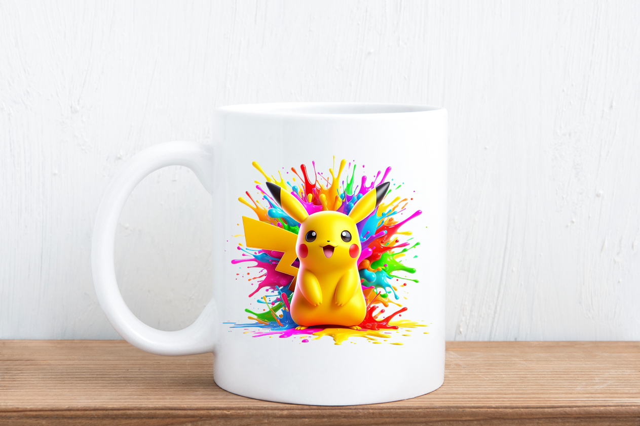 Colour splash cartoon mugs