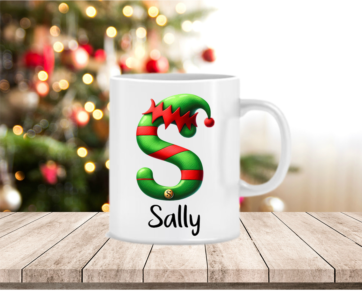 Elf Monogram Personalised Mugs, Ornaments and Bags