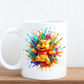 Colour splash cartoon mugs