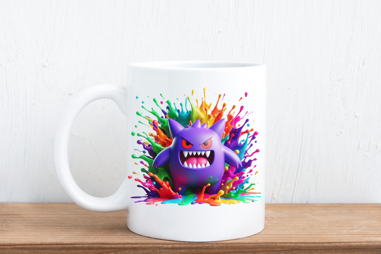 Colour splash cartoon mugs