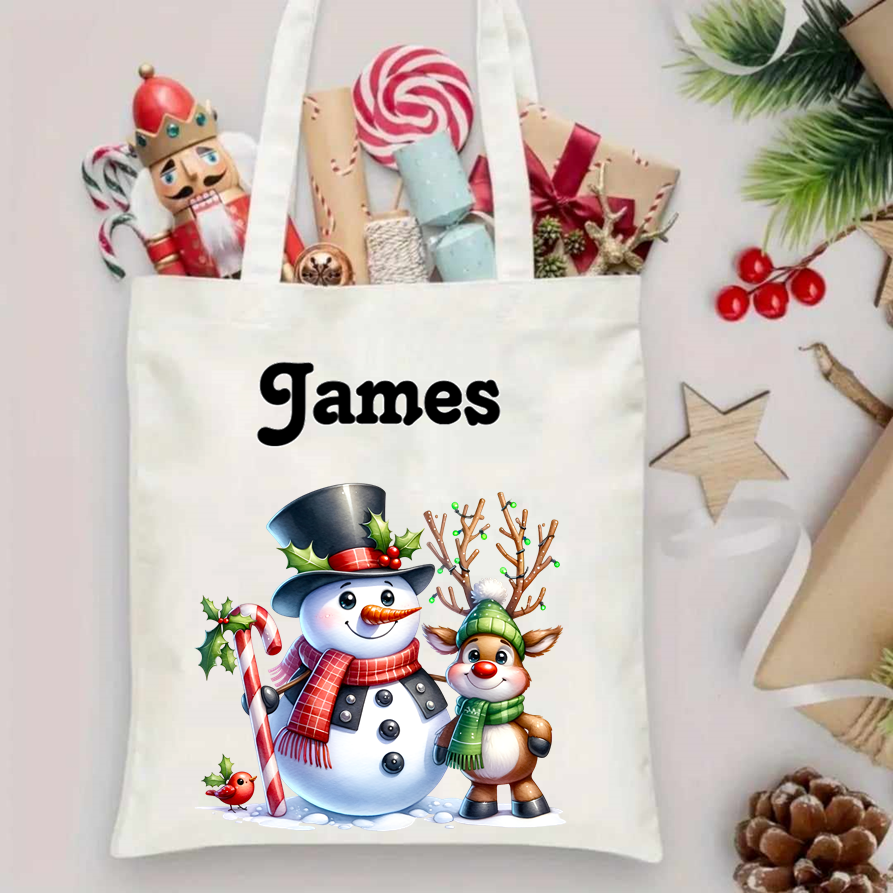 Personalised Christmas tote bags