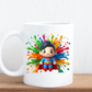 Colour splash cartoon mugs