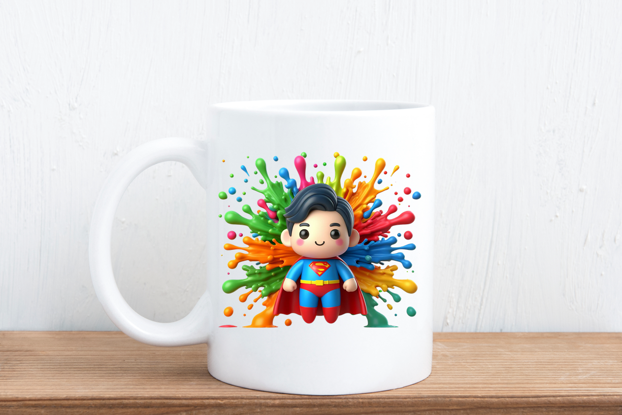 Colour splash cartoon mugs