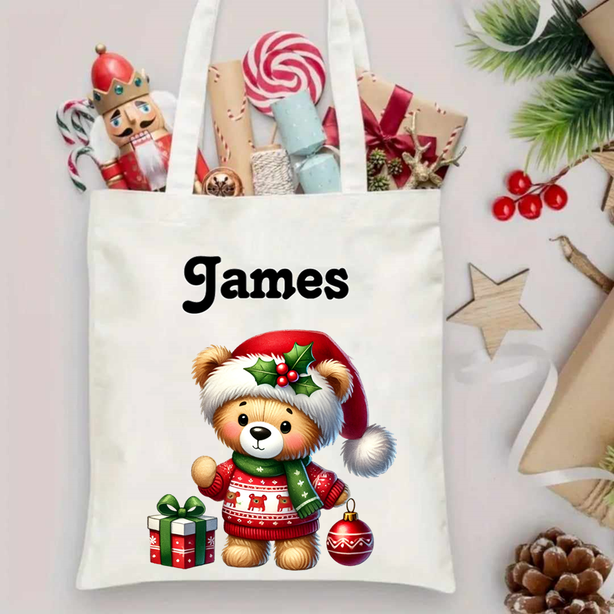 Personalised Christmas tote bags