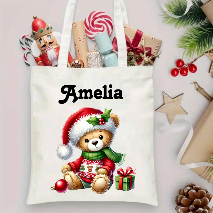 Personalised Christmas tote bags