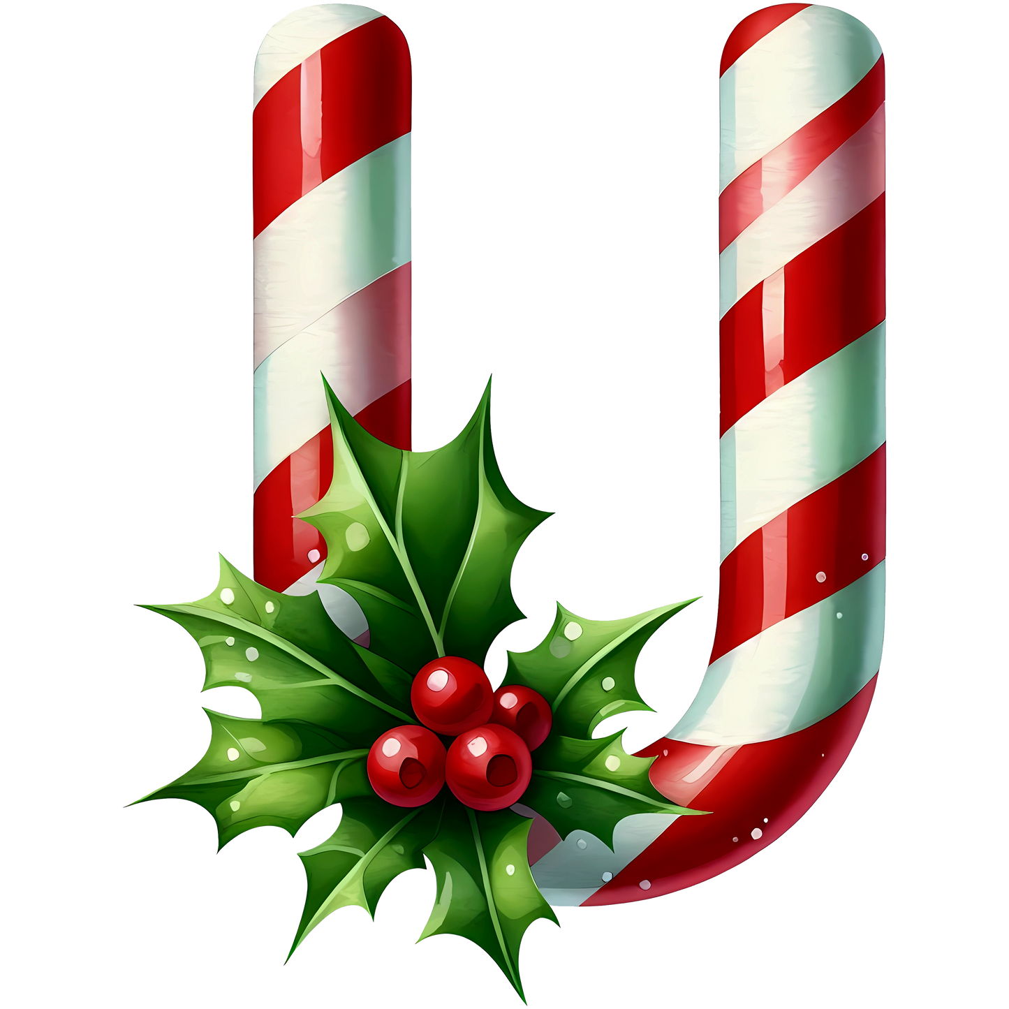 Candy Cane Monogram Personalised Mugs, Ornaments and Bags