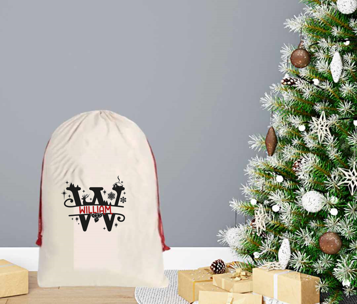 Monogram Santa sacks