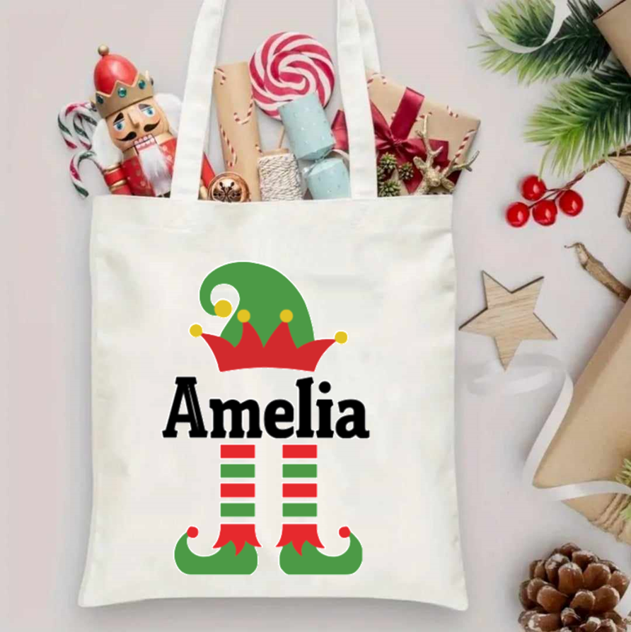 Personalised Elf tote bag