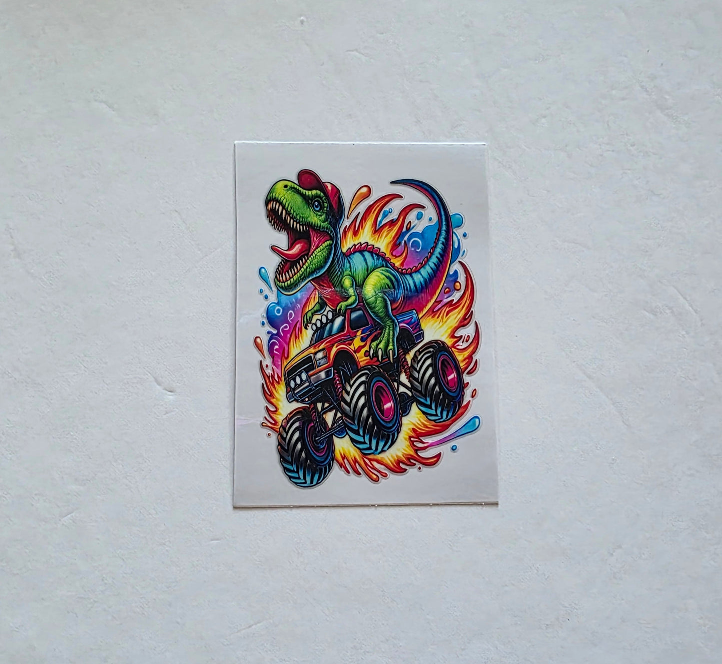 Dinosaur Monster Truck UV DTF stickers (10cm)