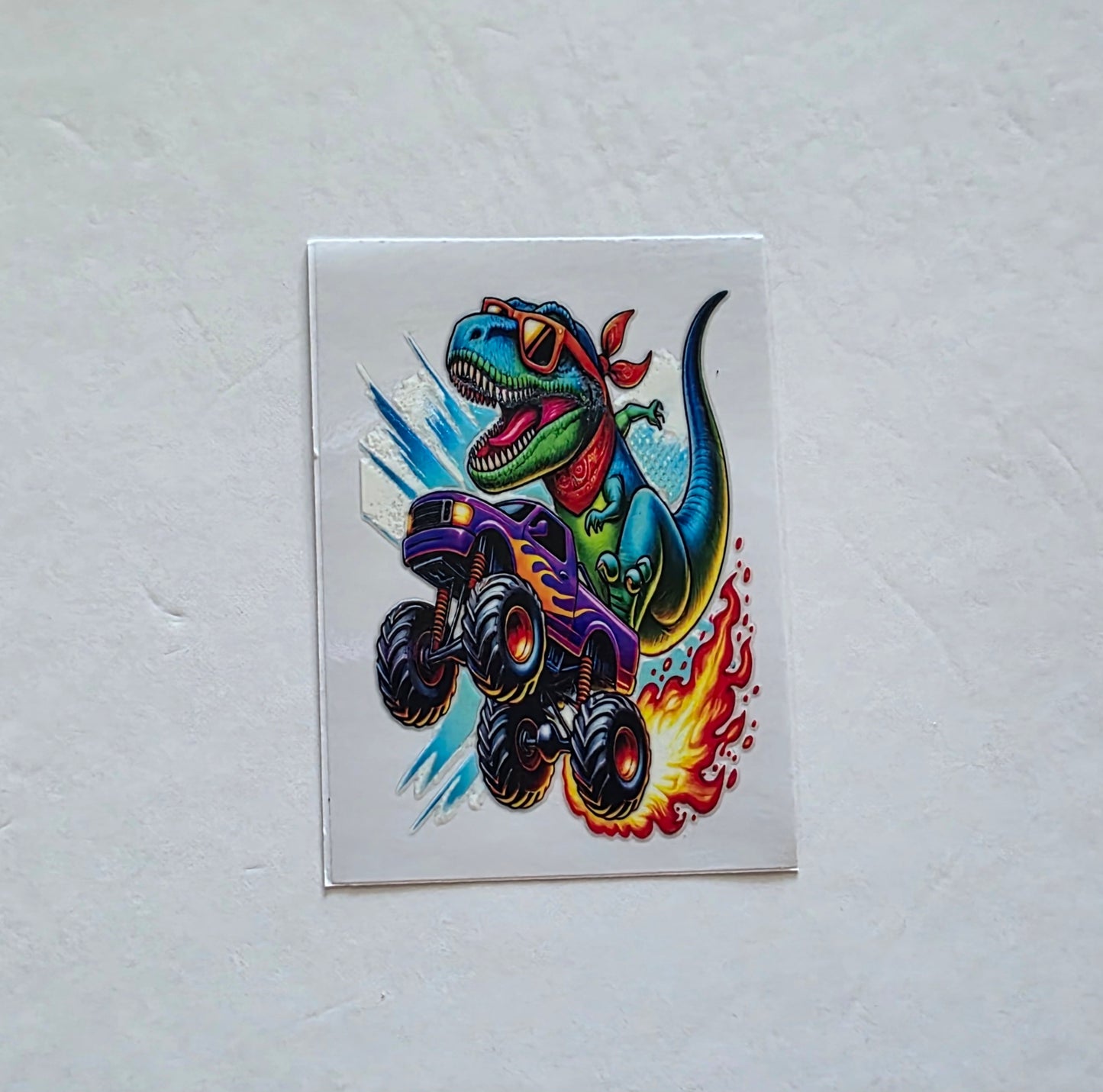 Dinosaur Monster Truck UV DTF stickers (10cm)