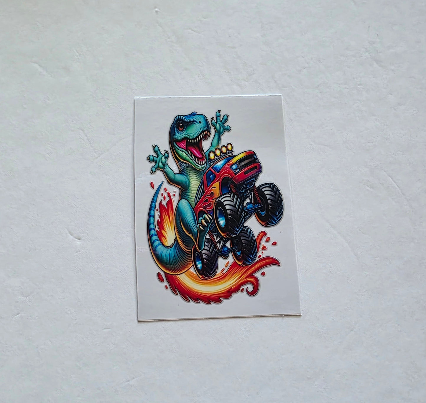 Dinosaur Monster Truck UV DTF stickers (10cm)