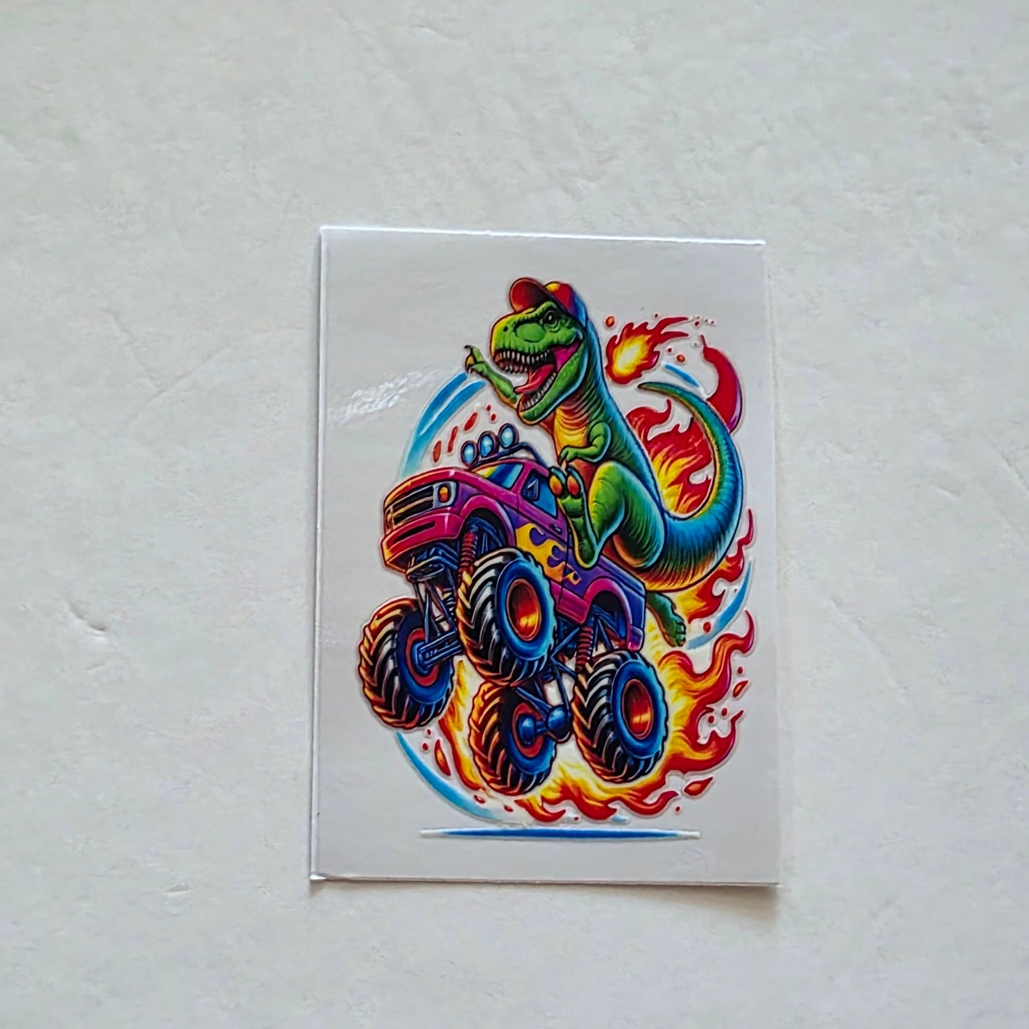 Dinosaur Monster Truck UV DTF stickers (10cm)